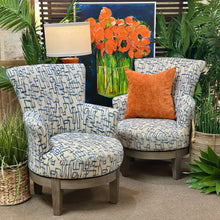 Load image into Gallery viewer, Blue Geometric Swivel Chair