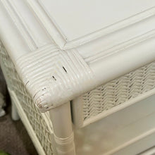 Load image into Gallery viewer, White Rattan Nightstand