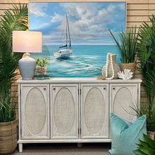 Load image into Gallery viewer, 4DR White/Cane Cabinet