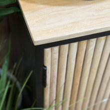 Load image into Gallery viewer, Fluted Wood/Metal Cabinet
