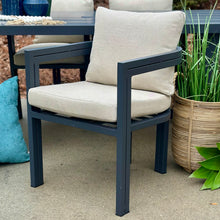 Load image into Gallery viewer, Set/6 Outdoor Grey Dining Set