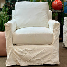 Load image into Gallery viewer, White Slipcover Swivel Glider