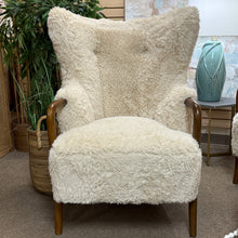Load image into Gallery viewer, Cream Fur Accent Chair