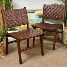 Load image into Gallery viewer, Teak Leather Dining Chair