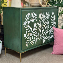 Load image into Gallery viewer, Green Floral Inlay Cabinet