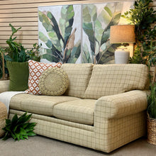 Load image into Gallery viewer, Taupe/Green Plaid Sofa