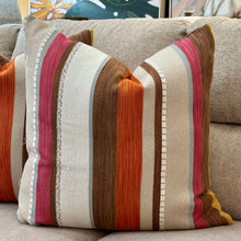 Load image into Gallery viewer, Pink/Orange Stripe Down Pillow