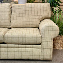 Load image into Gallery viewer, Taupe/Green Plaid Sofa