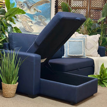Load image into Gallery viewer, 2PC Blue Chofa w/ Pop-Up Trundle