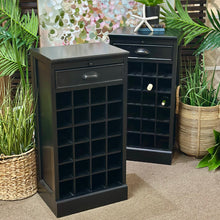 Load image into Gallery viewer, Black Wine Cabinet