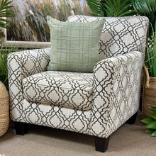 Load image into Gallery viewer, Grey/White Motif Chair