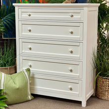 Load image into Gallery viewer, 5DRW Tall White Dresser