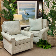 Load image into Gallery viewer, Pale Aqua Patterned Swivel Glider