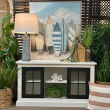 Load image into Gallery viewer, White & Black Sliding Door Cabinet