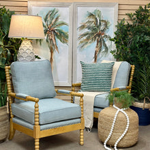 Load image into Gallery viewer, Spindle Chair w/ Light Blue Upholstery