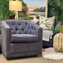 Load image into Gallery viewer, Blue Denim Swivel Chair