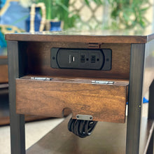 Load image into Gallery viewer, Mocha USB Side Table
