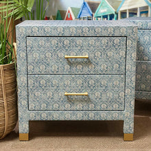 Load image into Gallery viewer, Blue Floral Nightstand