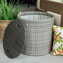 Load image into Gallery viewer, Outdoor Wicker Storage Side Table