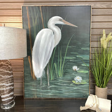 Load image into Gallery viewer, White Crane Framed in Brushed Gold