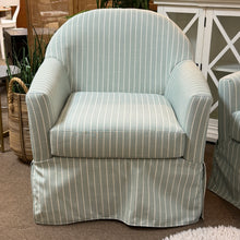 Load image into Gallery viewer, Green & White Striped Swivel Chair