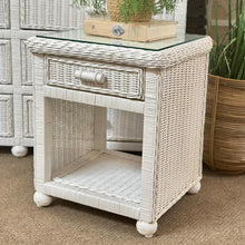 Load image into Gallery viewer, 1DRW White Wicker Nightstand