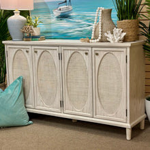 Load image into Gallery viewer, 4DR White/Cane Cabinet