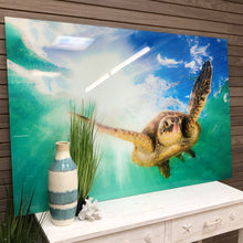 Load image into Gallery viewer, Vibrant Tempered Glass Sea Turtle