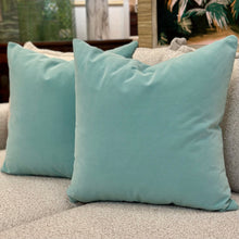 Load image into Gallery viewer, Light Blue Velvet Down Designer Pillow