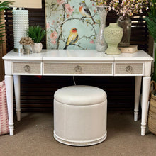 Load image into Gallery viewer, White Glam Vanity W/Ottoman