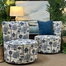 Load image into Gallery viewer, Sea Motif Round Armless Chair