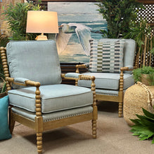Load image into Gallery viewer, Spindle Chair w/ Light Blue Upholstery