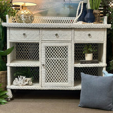 Load image into Gallery viewer, White Wicker Cabinet