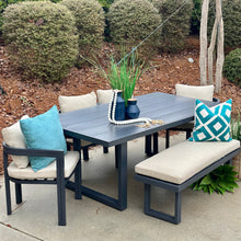 Load image into Gallery viewer, Set/6 Outdoor Grey Dining Set