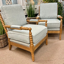 Load image into Gallery viewer, Spindle Chair w/ Light Blue Upholstery