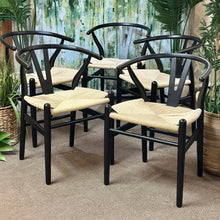 Load image into Gallery viewer, Black Wishbone Dining Chair