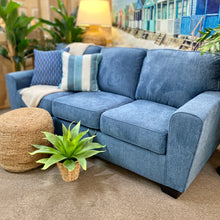 Load image into Gallery viewer, Medium Blue Sleeper Sofa