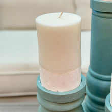 Load image into Gallery viewer, S/3 Aqua Candlesticks w/ Candles