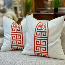 Load image into Gallery viewer, Orange Pattern Down Pillow