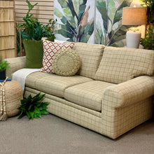Load image into Gallery viewer, Taupe/Green Plaid Sofa