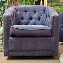 Load image into Gallery viewer, Blue Denim Swivel Chair