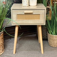 Load image into Gallery viewer, Wood/Cane Nightstand