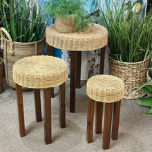 Load image into Gallery viewer, Set/3 Seagrass Nesting Tables
