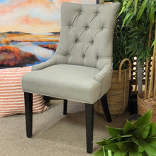 Load image into Gallery viewer, Grey Tufted Dining Chair
