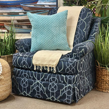 Load image into Gallery viewer, Lexington Blue Trellis Swivel Chair