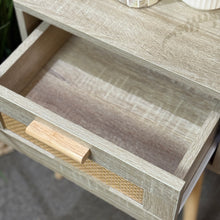 Load image into Gallery viewer, Wood/Cane Nightstand