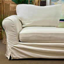 Load image into Gallery viewer, PB 'Comfort Roll' White Slipcover Sofa