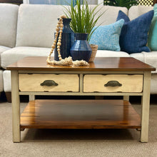 Load image into Gallery viewer, Ivory/Wood Sq. Cofee Table