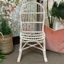 Load image into Gallery viewer, White Rattan Dining Chair