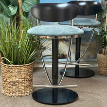Load image into Gallery viewer, S/2 Teal/Black Modern Counter Stool